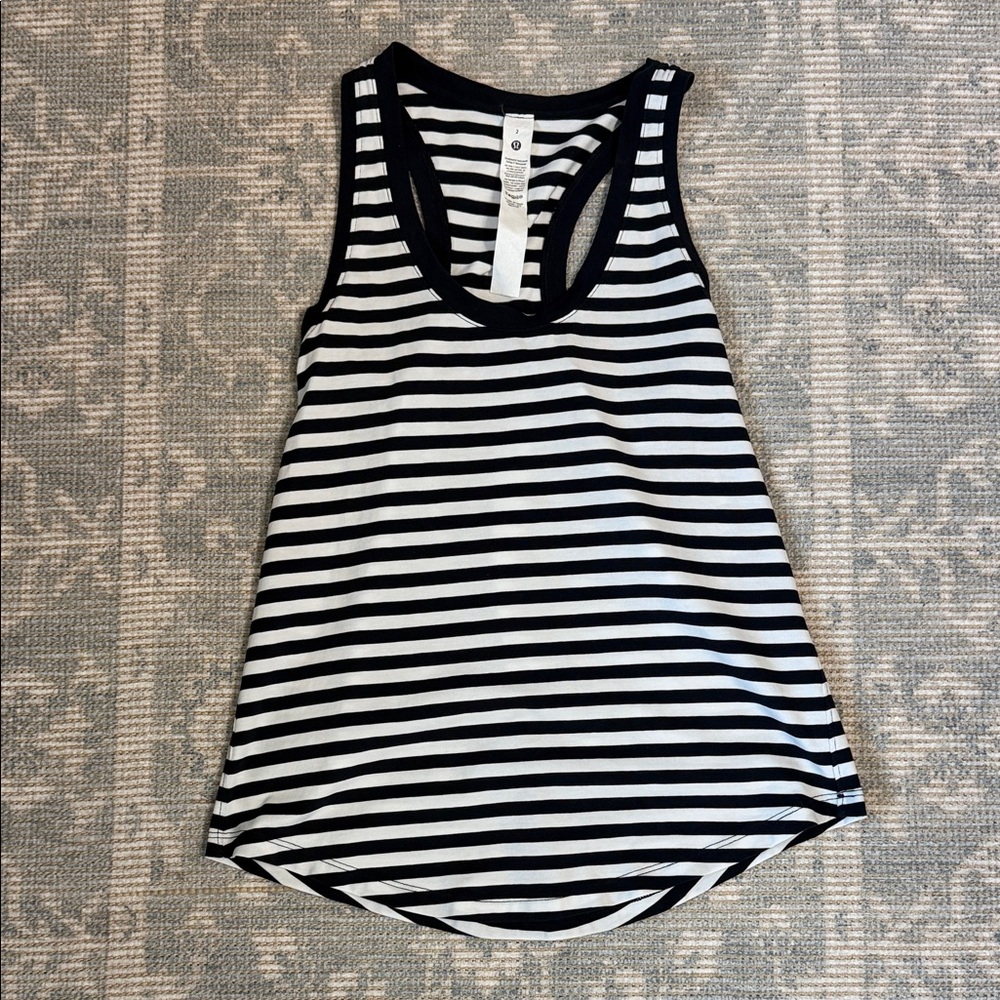 Lululemon Love Tank—Striped Navy and White Racerback
